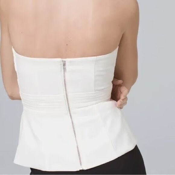 White House Black Market Draped Strapless Bustier Top Size 12 - Picture 2 of 6